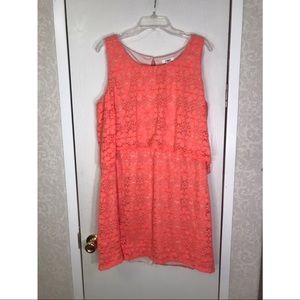 Peach lace dress- Cato XL